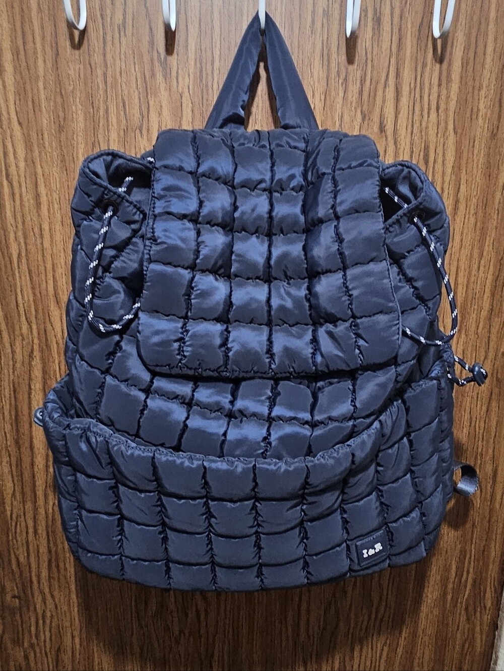 Black Quilted Puffer Backpack - Unbranded